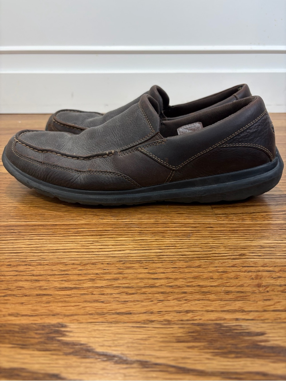 Rockport Junction Point Brown Leather Slip On Shoes (11) - Picture 3 of 8